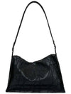 Buckle strap shoulder bag black embroidery Buckle strap shoulder bag Black - NOSCENT - BALAAN 4