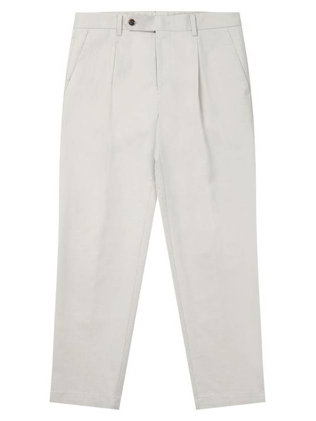 Men's Tapered One-Tuck Cotton Slacks Sand Beige - SOLEW - BALAAN 2