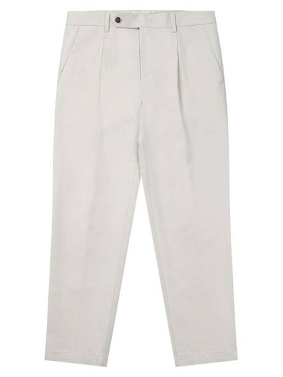 Men's Tapered One-Tuck Cotton Slacks Sand Beige - SOLEW - BALAAN 2