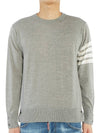 4 Bar Stripe Classic Wool Knit Top Light Grey - THOM BROWNE - BALAAN 2