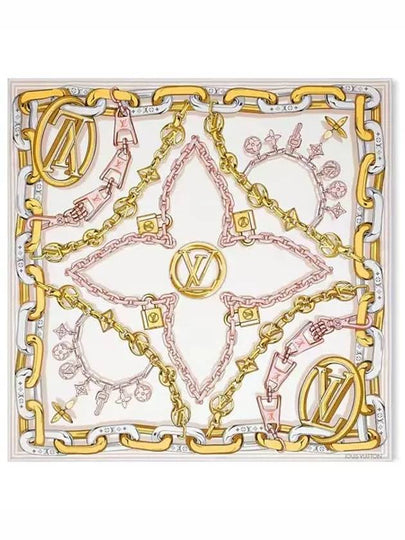 Bejeweled Square 90 Silk Scarf Beige - LOUIS VUITTON - BALAAN 2