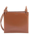 Giro Knotted Leather Small Shoulder Bag Brown - JIL SANDER - BALAAN 1