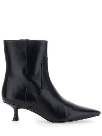 'Naomi' Black Ankle Boots With Kitten Heel In Leather Woman - STUART WEITZMAN - BALAAN 1