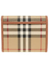 Women's Checked Leather Small Half Wallet Archive Beige - BURBERRY - BALAAN 4