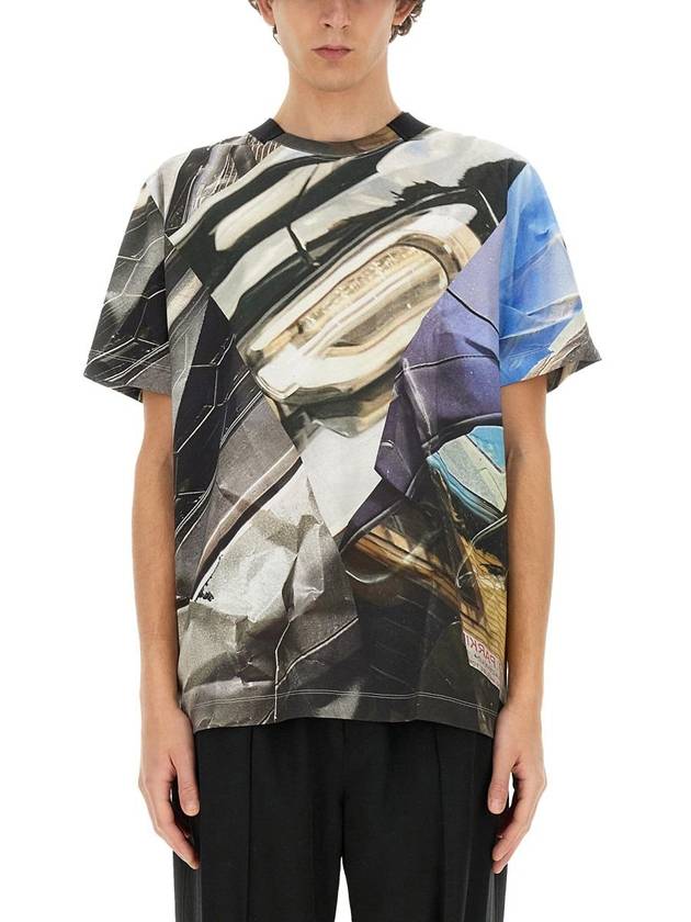 Short Sleeve T-Shirt O01HM512 1XF SILVER CAR PRINT - HELMUT LANG - BALAAN 2