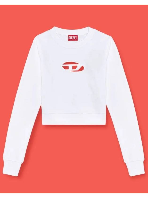 F Slimmy Cutout Logo Crop Sweatshirt White - DIESEL - BALAAN 11