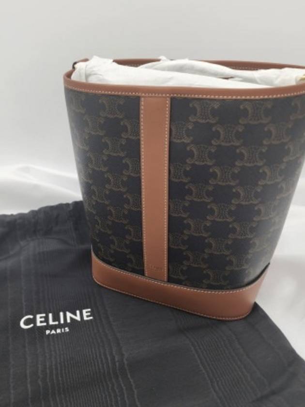 Triomphe Small Canvas Bucket Bag Tan - CELINE - BALAAN 6