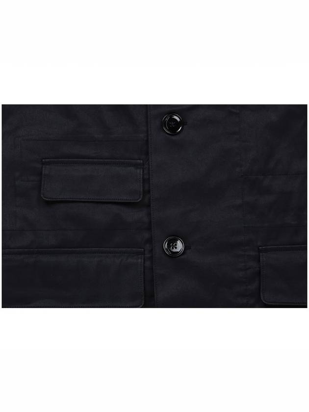 Coated Cotton Trench Coat Navy - LEMAIRE - BALAAN 5