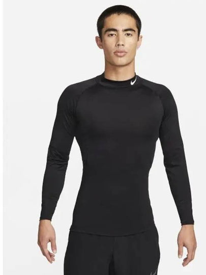 Pro Dri-Fit Fitness Mock Neck Long Sleeve T-Shirt Black - NIKE - BALAAN 2