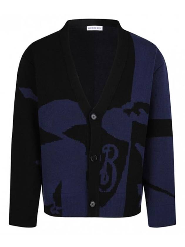 EKD Logo Wool Cardigan Navy Black - BURBERRY - BALAAN 2