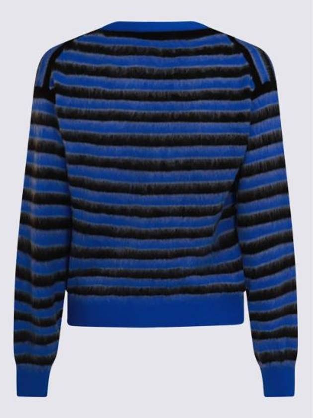 V-Neck Striped Cardigan Blue - MARNI - BALAAN 3