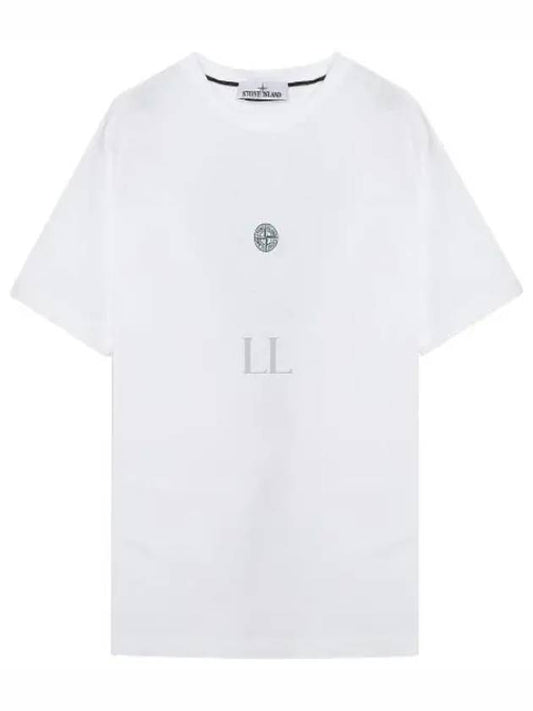 Garment Dyed Lettering One Print Cotton Jersey Short Sleeve T-Shirt White - STONE ISLAND - BALAAN 2