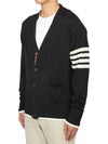 Wool 4-Bar Cardigan Black - THOM BROWNE - BALAAN 4