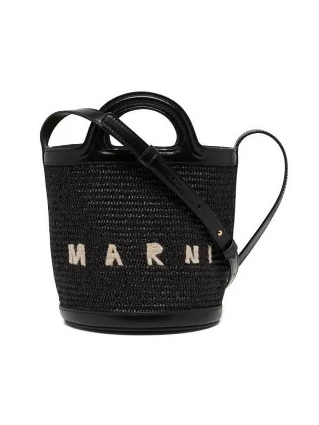 Tropicalia Small Bucket Bag Black - MARNI - BALAAN 3