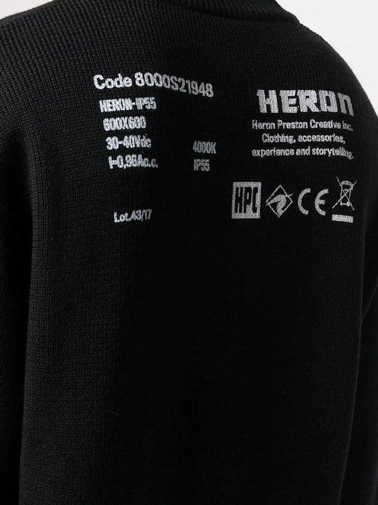 Heron Preston Men's Back Printing Crew Neck Black Sweatshirt HMHE006F20KNI002 1001 - HERON PRESTON - BALAAN 2