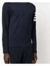 4-Bar Striped Cotton Long Sleeve T-Shirt Navy - THOM BROWNE - BALAAN 2