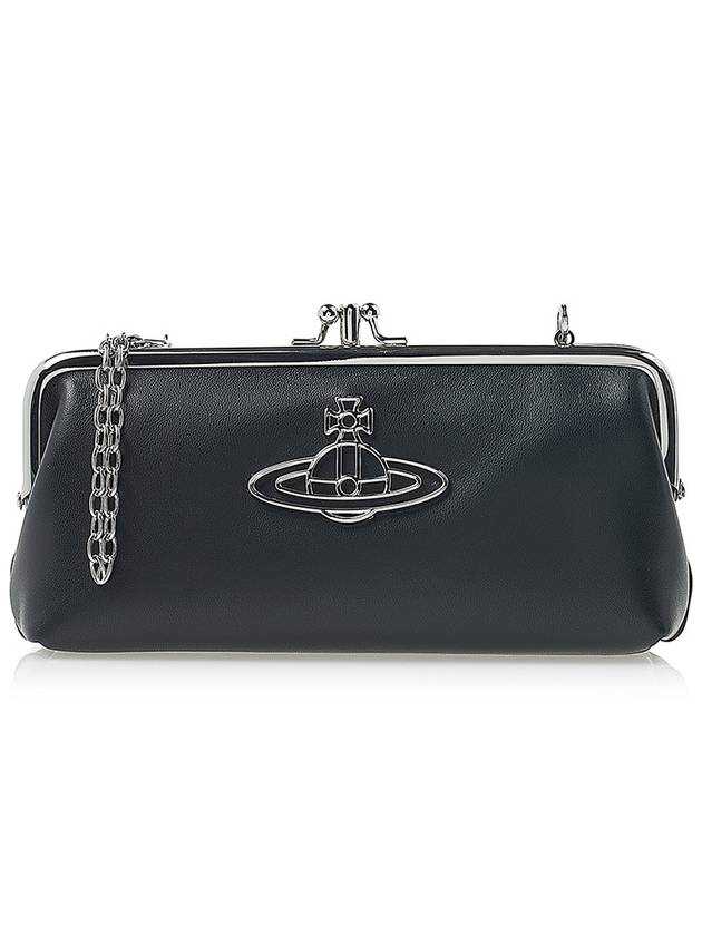 Nappa Thin Line ORB Frame Chain Long Wallet Black - VIVIENNE WESTWOOD - BALAAN 2