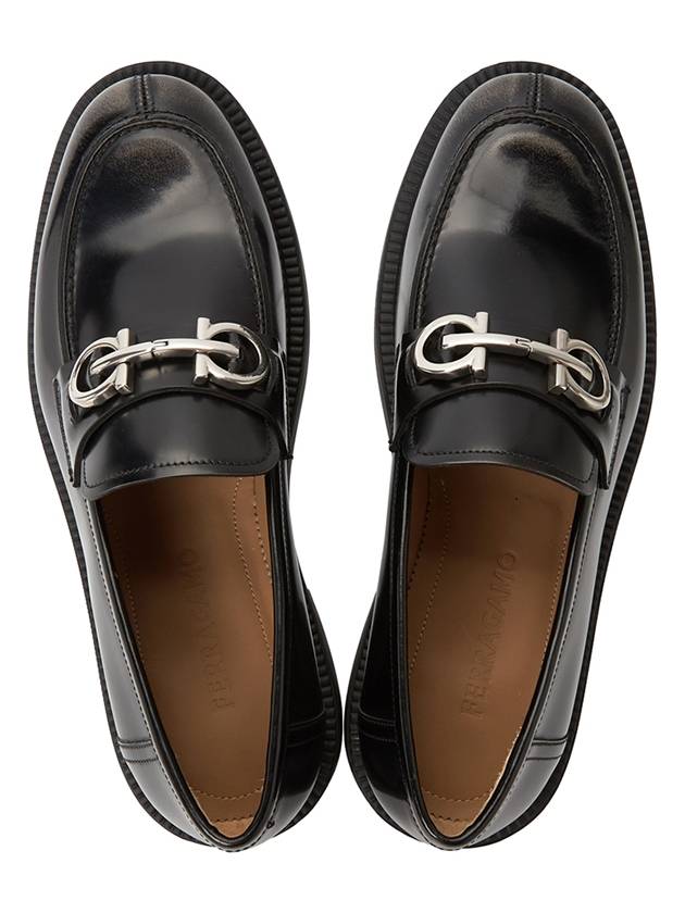 Gancini Ornament Leather Loafer Sparrow - SALVATORE FERRAGAMO - BALAAN 3