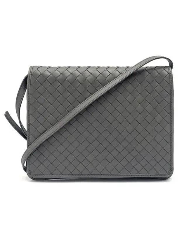Intrecciato Flap Mini Cross Bag Grey - BOTTEGA VENETA - BALAAN 1
