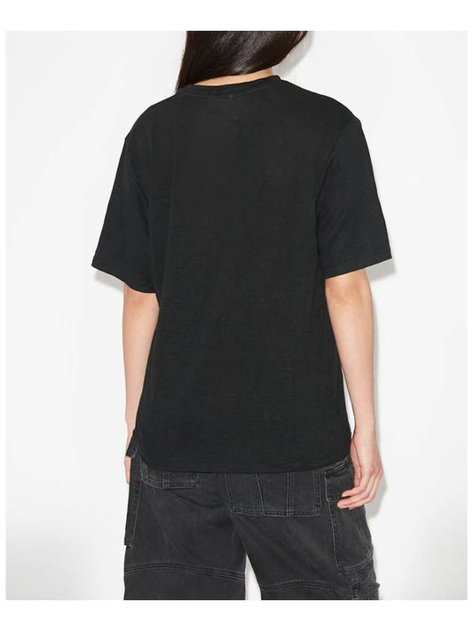 Etoile ZEWEL Linen Tshirt Black TS0001FB A1N09E01BK - ISABEL MARANT - BALAAN 2