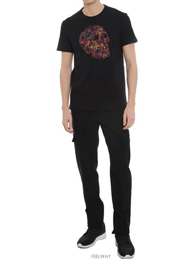 Skull Skull Printing Short Sleeve T-Shirt Black - ALEXANDER MCQUEEN - BALAAN 6