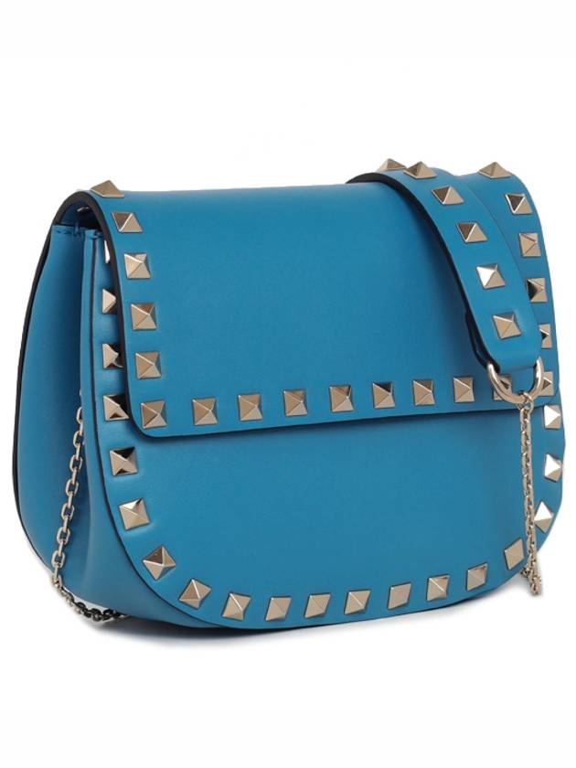 Rockstud Mini Chain Cross Bag LW2P0451 BOL L04 Blue - VALENTINO - BALAAN 2