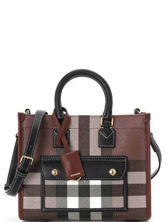 Tartan Check Freya Mini Tote Bag Brown - BURBERRY - BALAAN 2