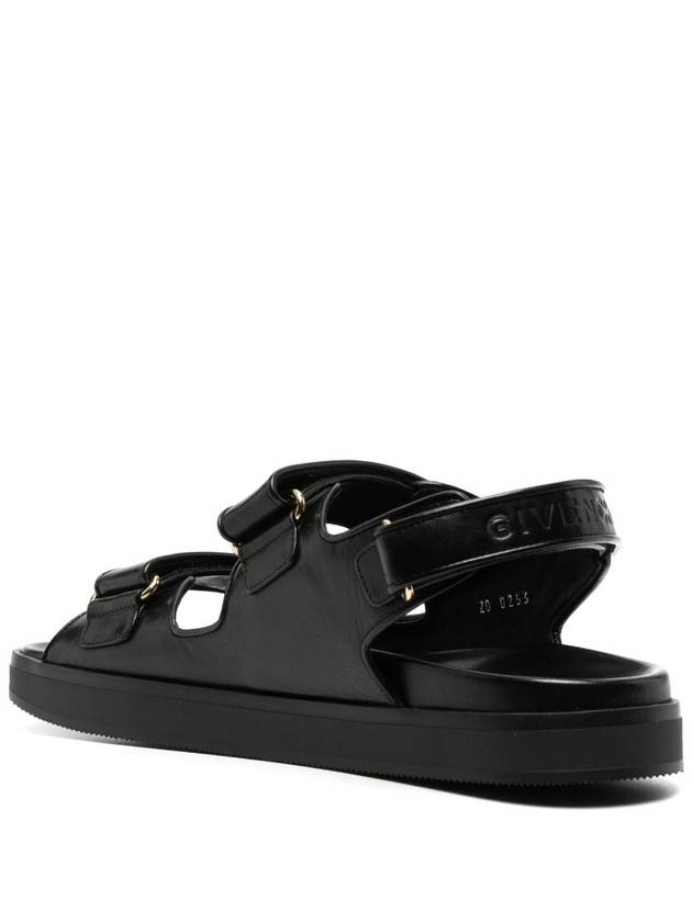 4G Strap Leather Flat Sandals Black - GIVENCHY - BALAAN 4