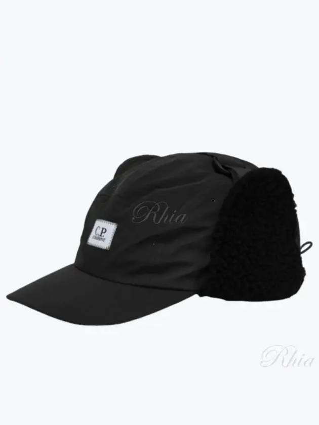 Chrome R Logo Patch Earflap Ball Cap Black - CP COMPANY - BALAAN 2