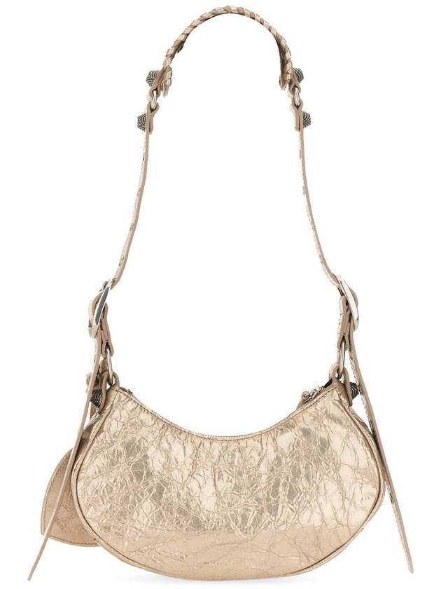 Metallic Le Cagol XS Lambskin Shoulder Bag Metallic Beige - BALENCIAGA - BALAAN 3