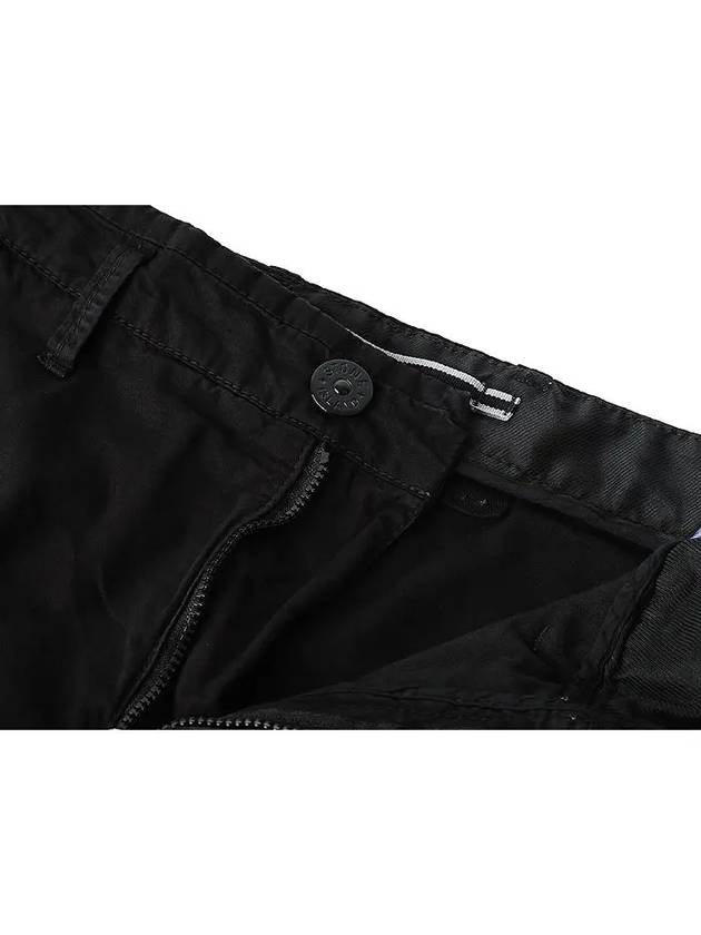 Logo Cotton Slim Cargo Shorts Black - STONE ISLAND - BALAAN 4