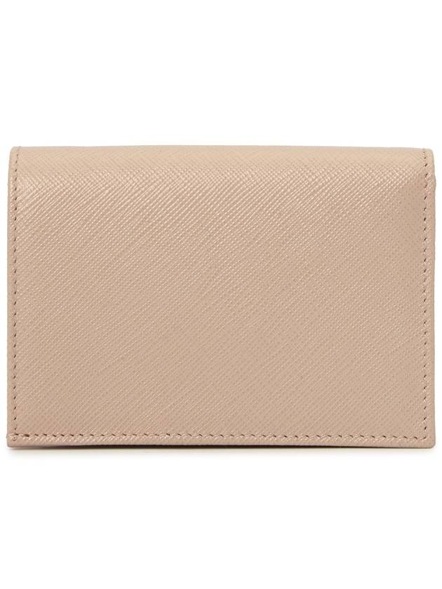 Small Saffiano Leather Half Wallet Beige - PRADA - BALAAN 3