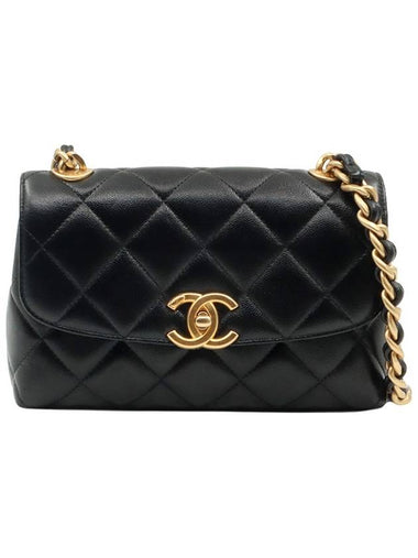 Black caviar gold chain small flap shoulder bag - CHANEL - BALAAN 1