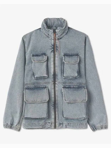 Acid Wash Cargo Jacket Blue FTAR70105BLU - ARIES - BALAAN 1