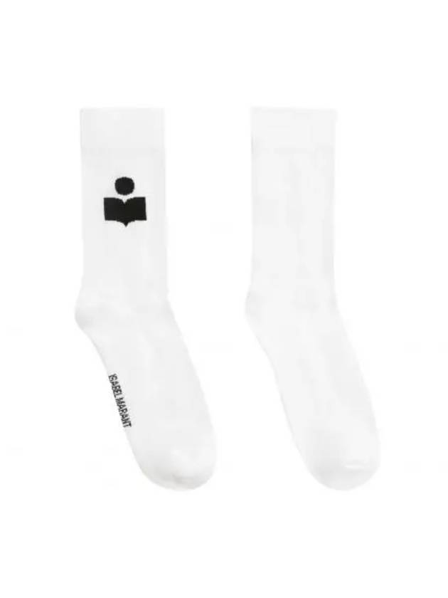 Embroidered Logo Socks White - ISABEL MARANT - BALAAN 2