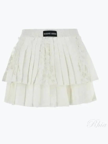 WSK062AUWOV0045 WH20 pleated mini skirt - MARINE SERRE - BALAAN 1