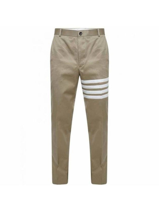 Diagonal Unconstructed Chino Straight Pants Beige - THOM BROWNE - BALAAN 1