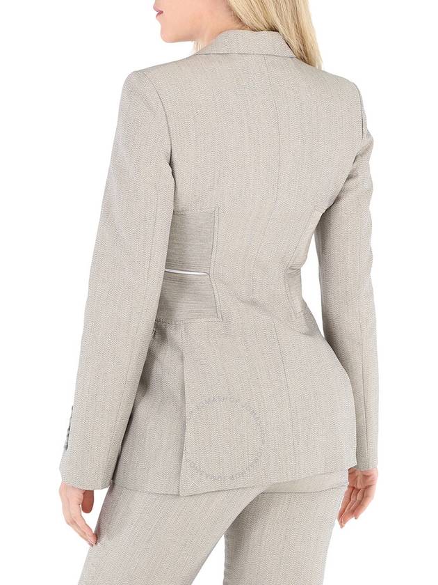 Women's Cutout Detail Technical Wool Jacket Gray - BURBERRY - BALAAN 4