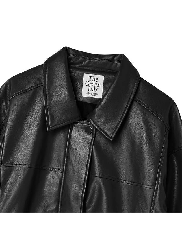 Overfit Eco Leather Jacket Black - THE GREEN LAB - BALAAN 9