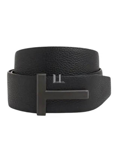 Men's Logo Reversible Leather Belt Black - TOM FORD - BALAAN 2