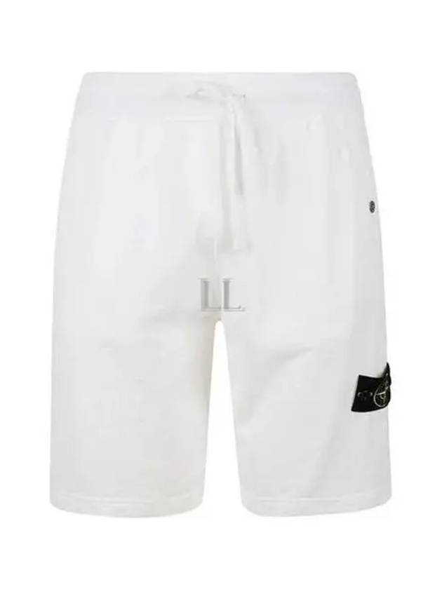 Compass Badge Cotton Track Shorts White - STONE ISLAND - BALAAN 2