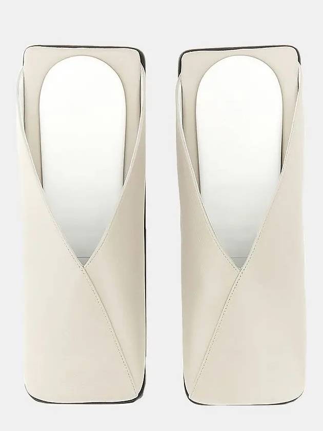 Square Toe Leather Flat Mule White - MAISON MARGIELA - BALAAN.