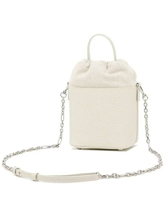 5AC Number Logo Texture Leather Bucket Bag White - MAISON MARGIELA - BALAAN 4