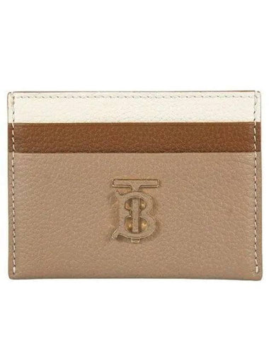 Tritone grain leather TB logo card wallet camel 8 271811 1062097 - BURBERRY - BALAAN 1