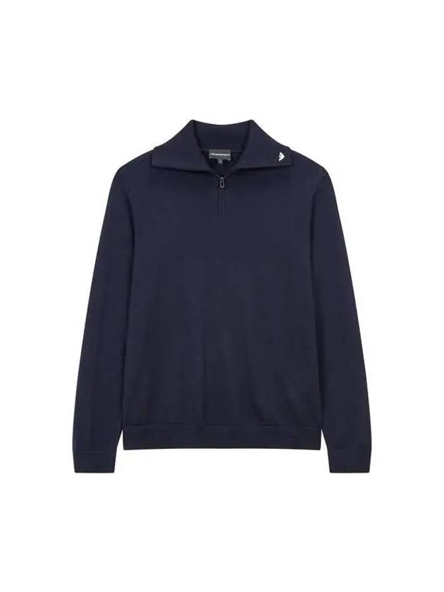 Men s Wool Half Zipper Collar Knit Navy 270711 - EMPORIO ARMANI - BALAAN 1