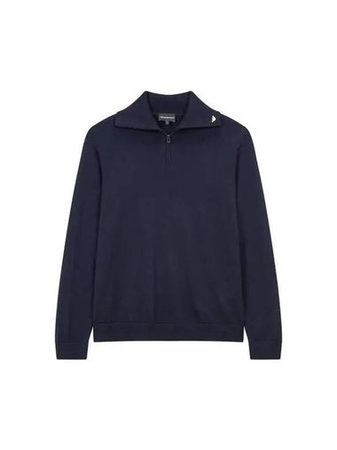 Men s Wool Half Zipper Collar Knit Navy 270711 - EMPORIO ARMANI - BALAAN 1