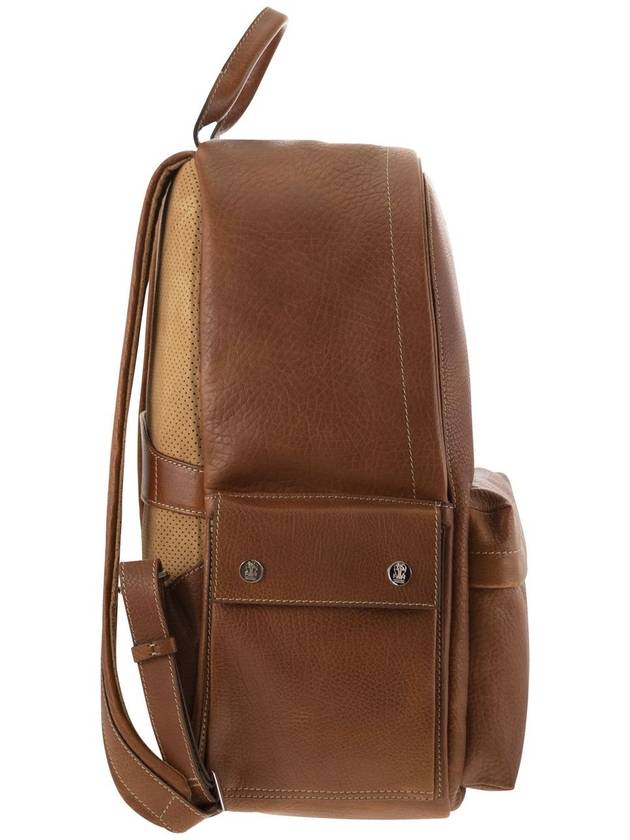 Calfskin backpack with grain - BRUNELLO CUCINELLI - BALAAN 3