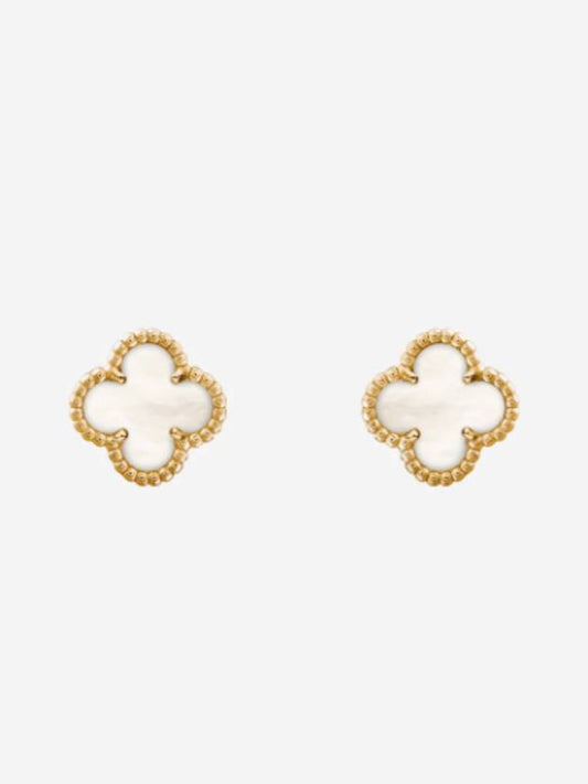 Sweet Alhambra Earrings Gold White - VANCLEEFARPELS - BALAAN 2