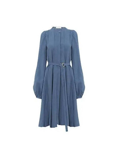 One Piece Women s Linen Voile Pleated Blue - CHLOE - BALAAN 1