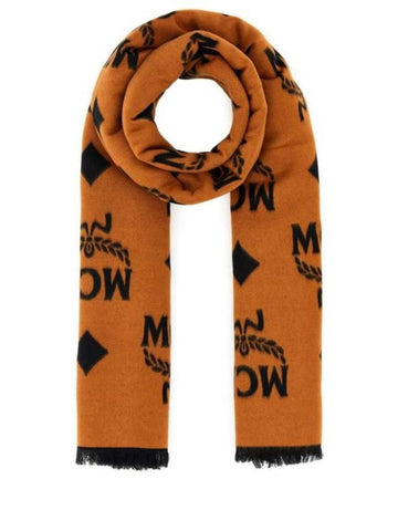 Contrast Monogram Jacquard Muffler Brown - MCM - BALAAN 1